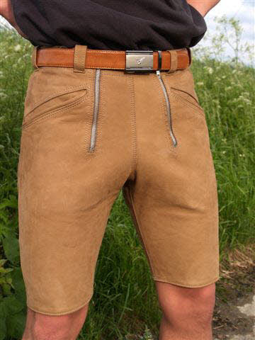 Lederhose Bermuda Mod. 108L Lavara rehbraun